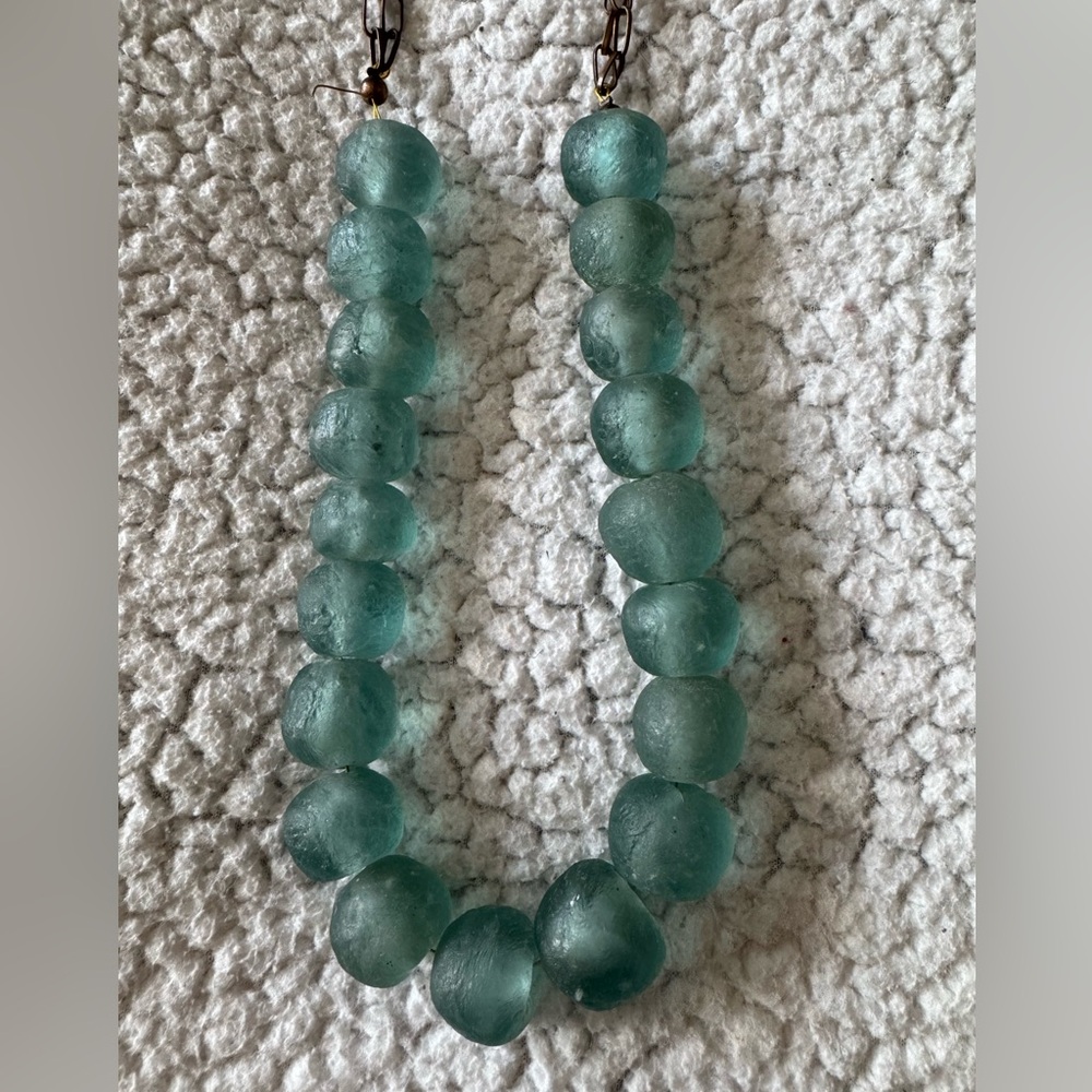NWT Banana Republic Aegean Indigo Blue Aqua Glass Necklace - Picture 4 of 10